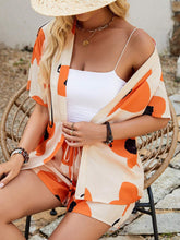 Women's Floral Print Short Sleeve Shirt And Shorts Set (Random Pattern), Summer
